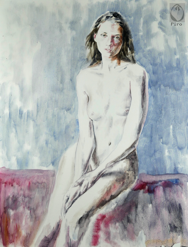 oil on paper - olio su carta di Piro